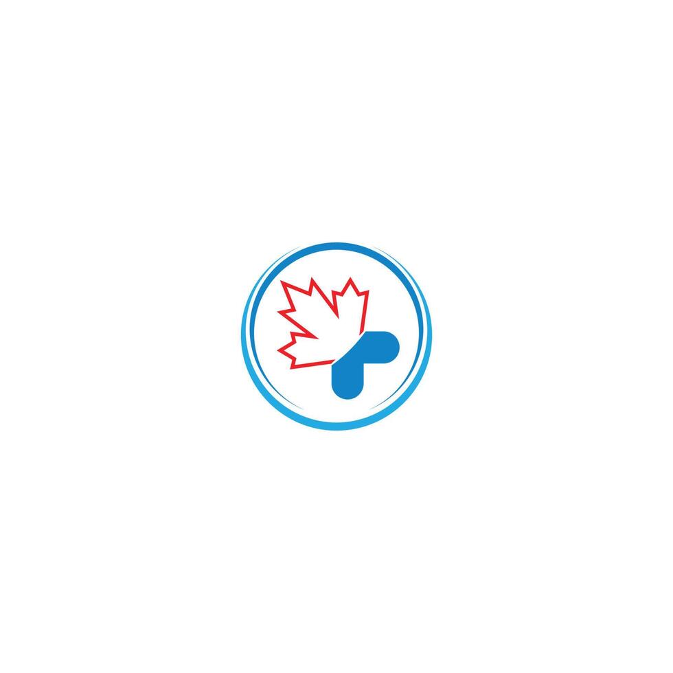 Maple leaf medical pharmacy logo icon vector