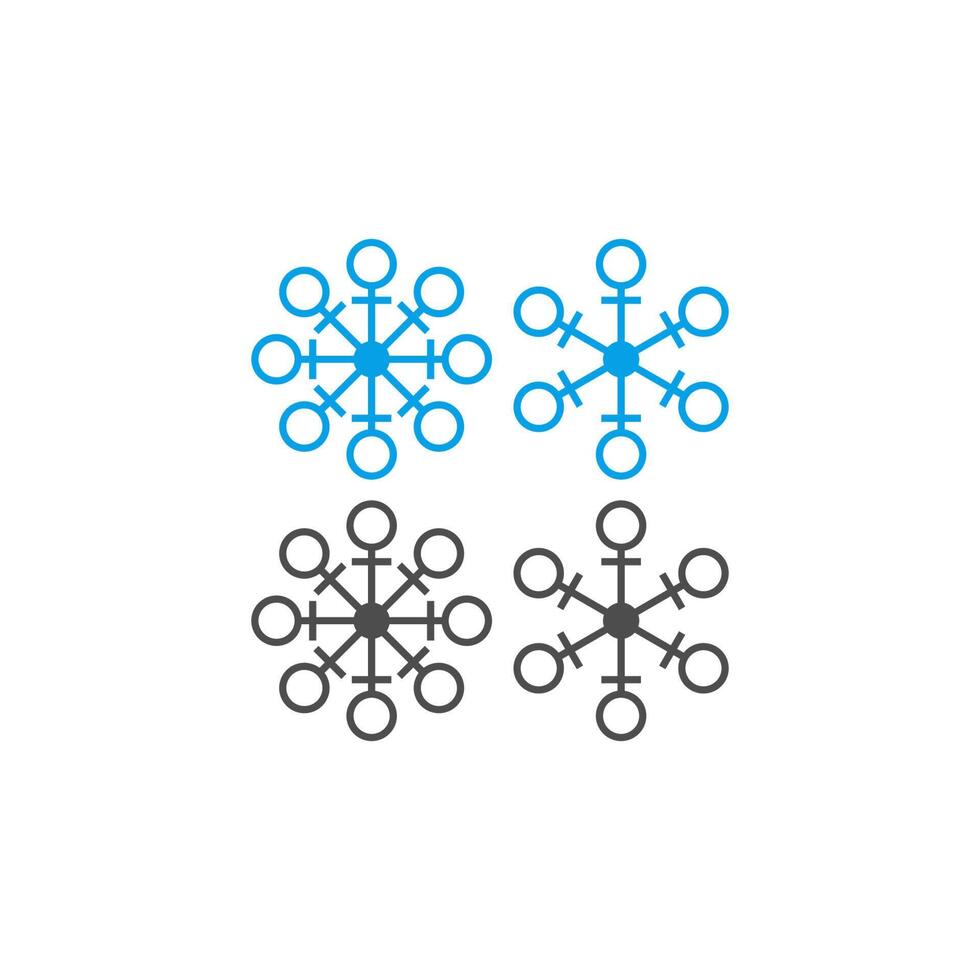 Christmas ornaments shaped like snowflakes icon vector