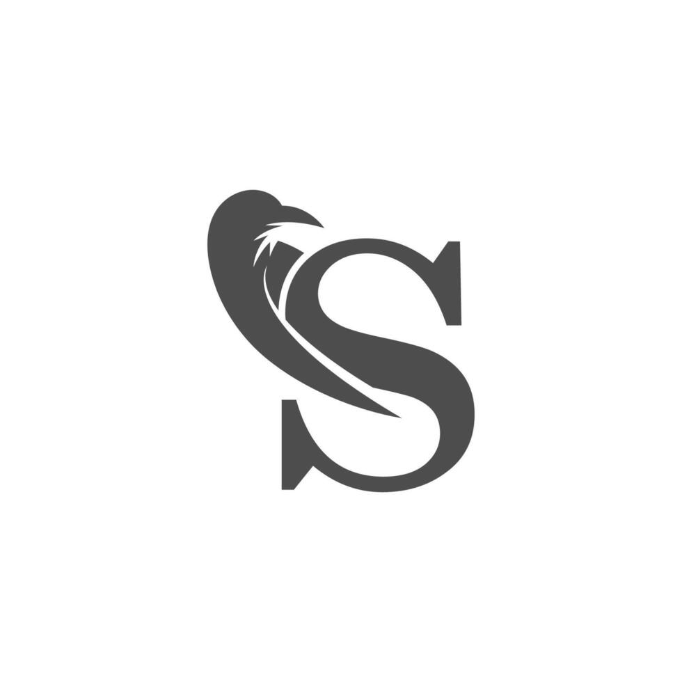 diseño de logotipo de icono de combinación de letra s y cuervo vector