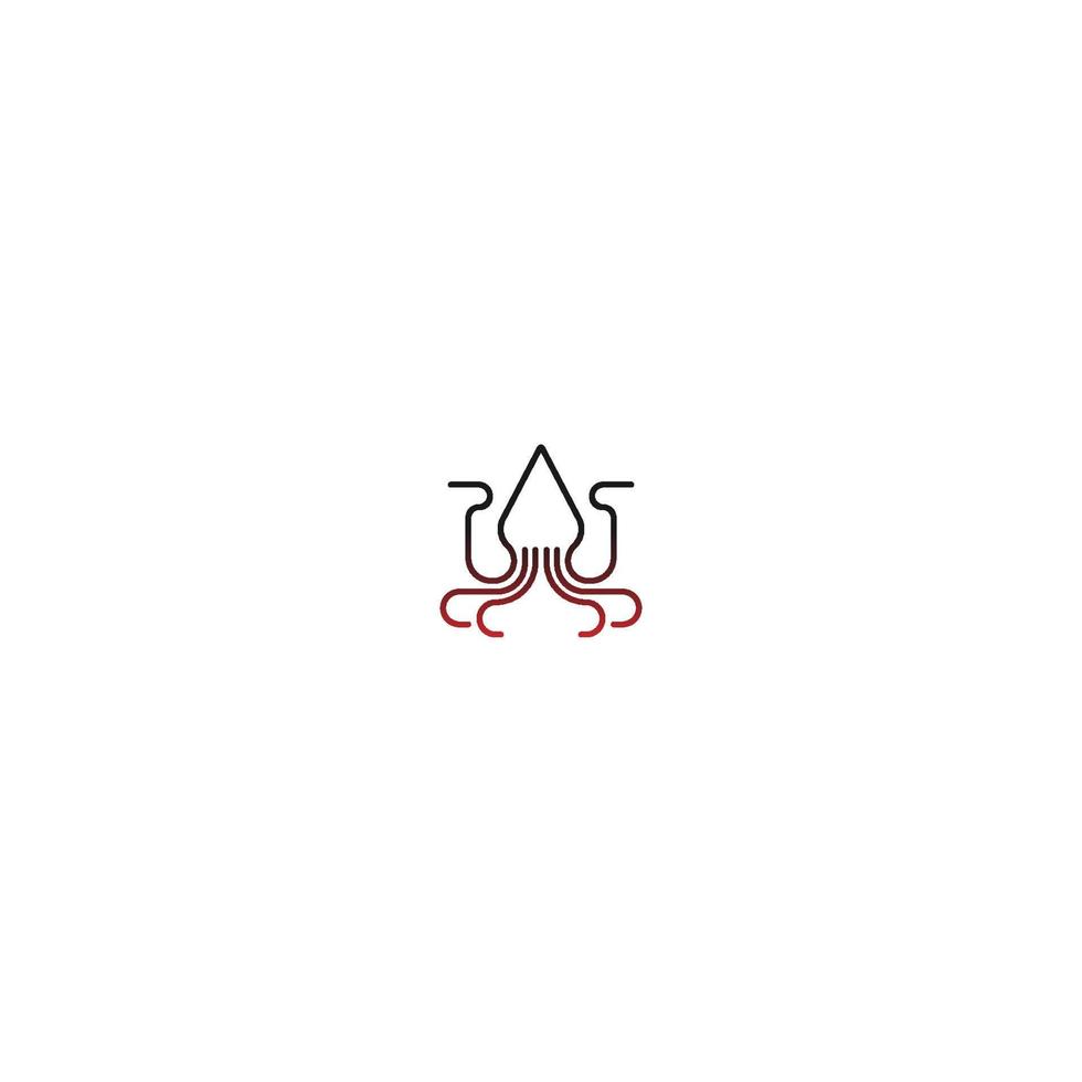 vector de icono de logotipo de pulpo