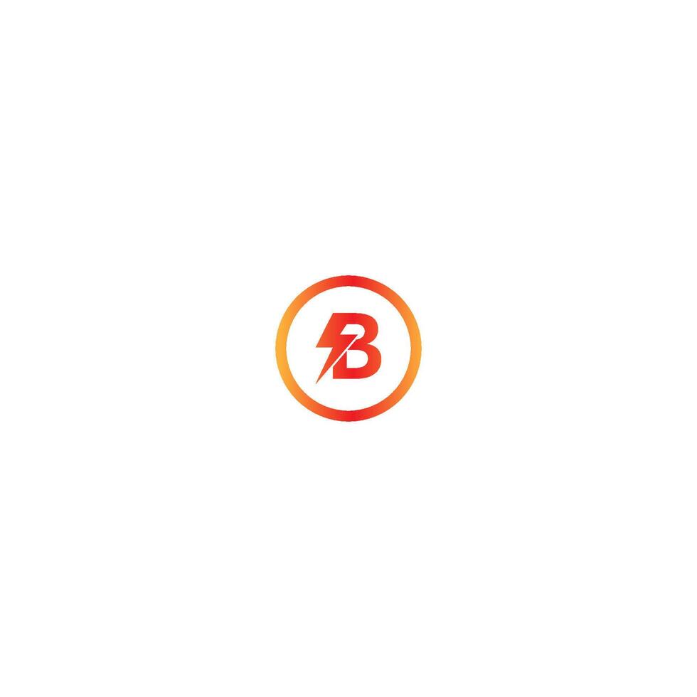 Lightning Letter B logotype gradient color vector