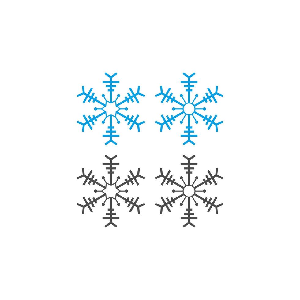 icono de adornos navideños con forma de copos de nieve vector