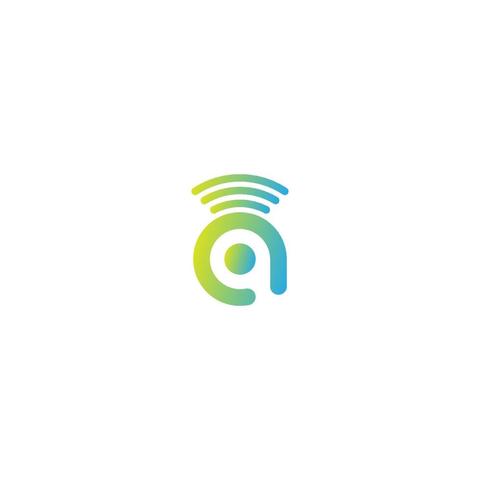Letter A Wireless Internet logo vector