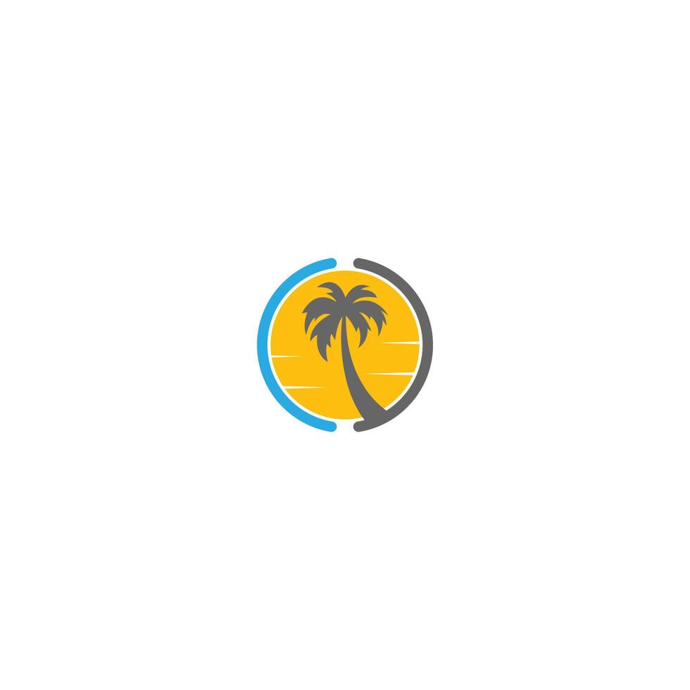 palm beach, concepto de logotipo de vitamina vector