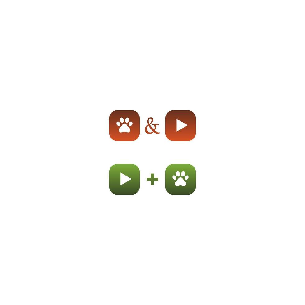 Dog play icon logo design concept vector