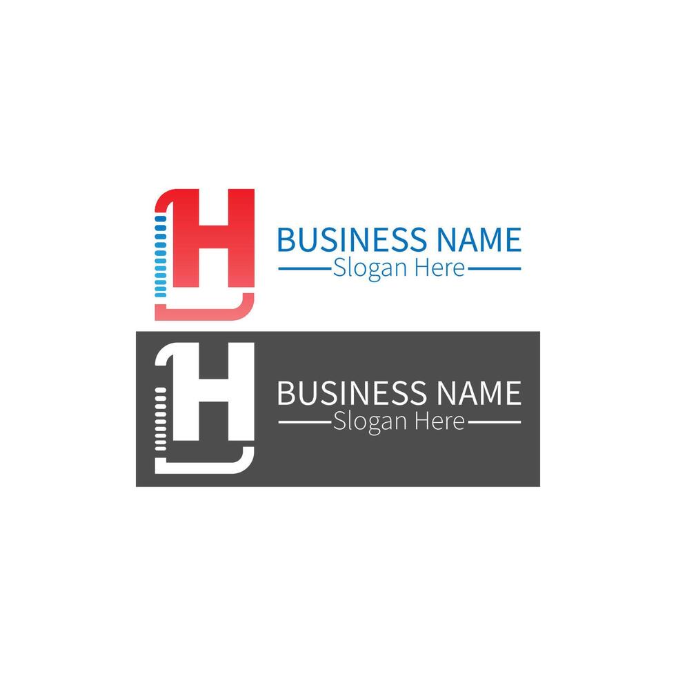 Letter H  logo icon in squares design vector