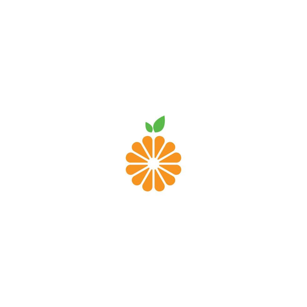 Orange fruit icon logo vector