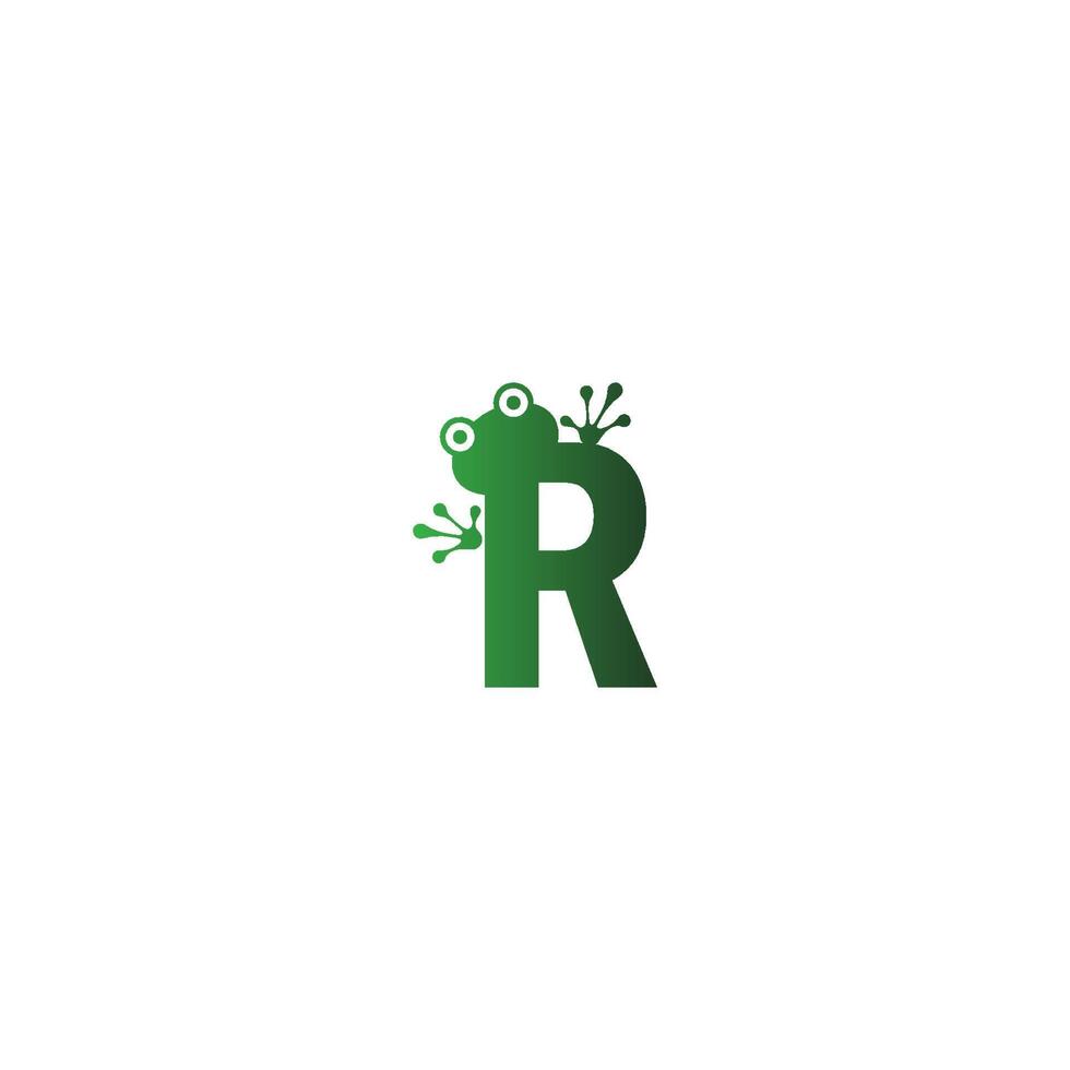 Letter R logo design frog footprints concept vector