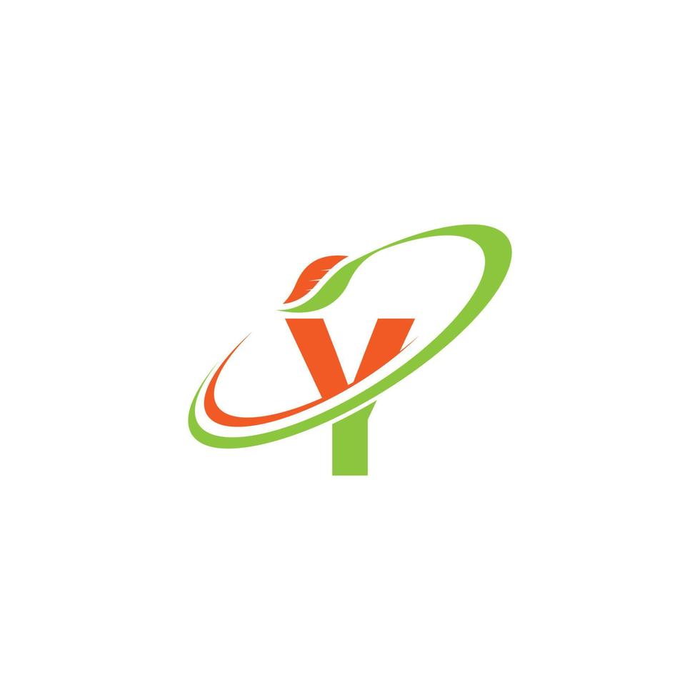 Letter Y logo leaf icon design concept vector