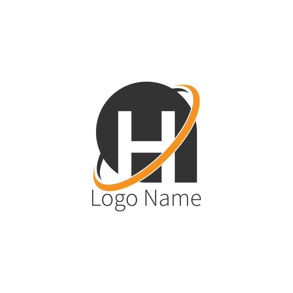 logotipo de icono de círculo de letra h, concepto de círculo de icono de letra de diseño vector