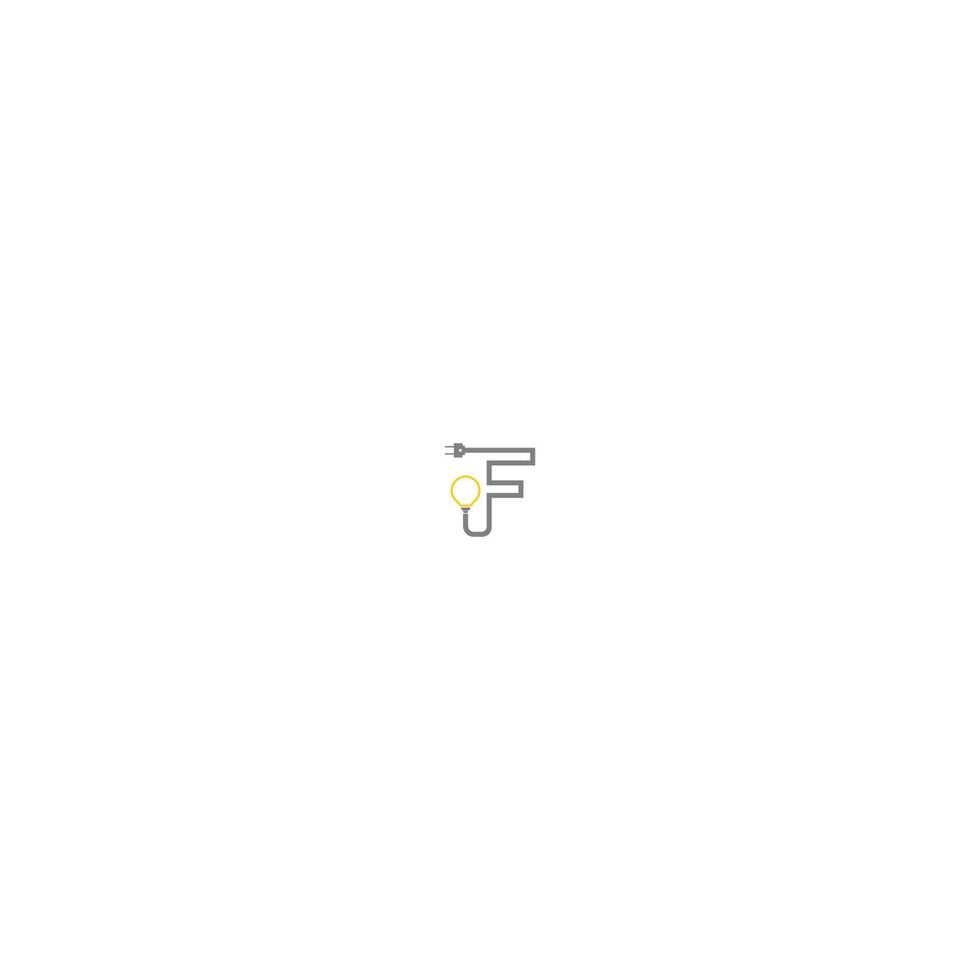 Letter F and lamp, bulp logo vector