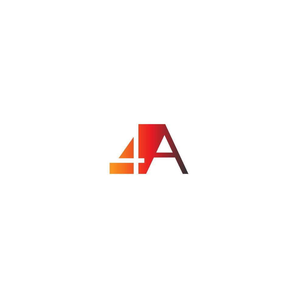 Letter 4A logo combination vector