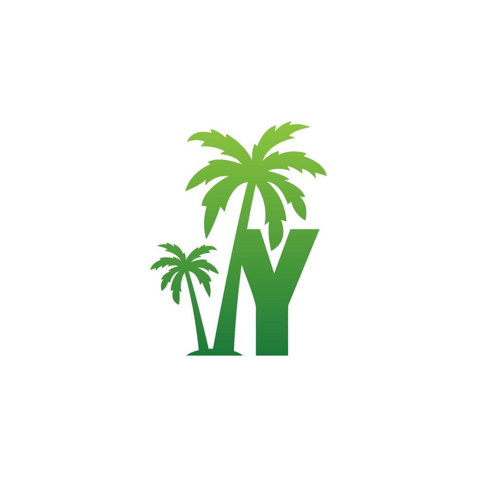 Letter Y logo and  coconut tree icon design vector