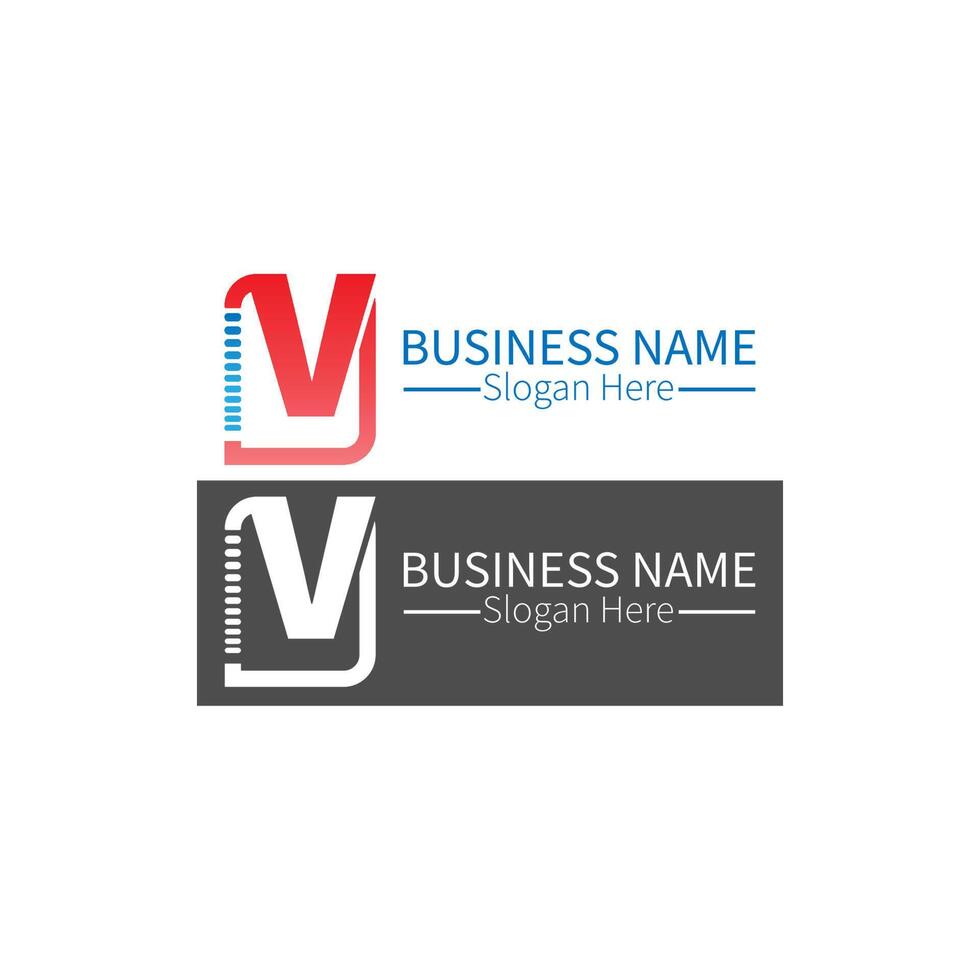 Letter V  logo icon in squares design vector