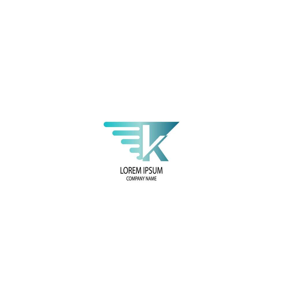 Triangle K logo letter design vector