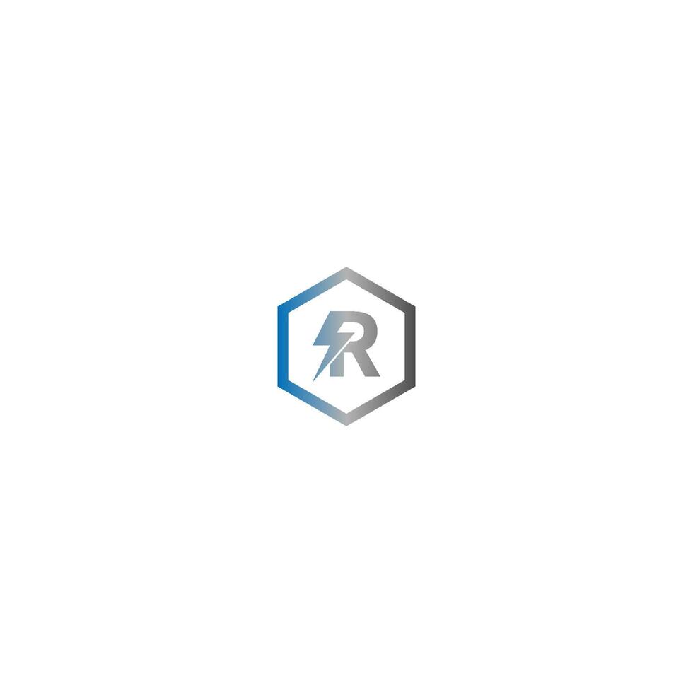 Lightning Letter R logotype gradient color vector