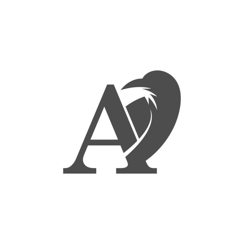 Letter A and crow combination icon logo design vector