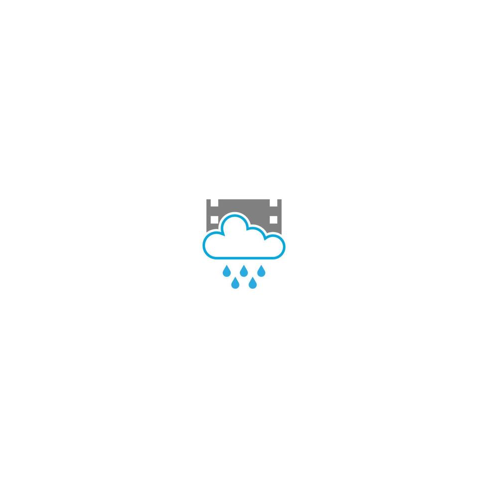 cloud combined with film stripe icon vector