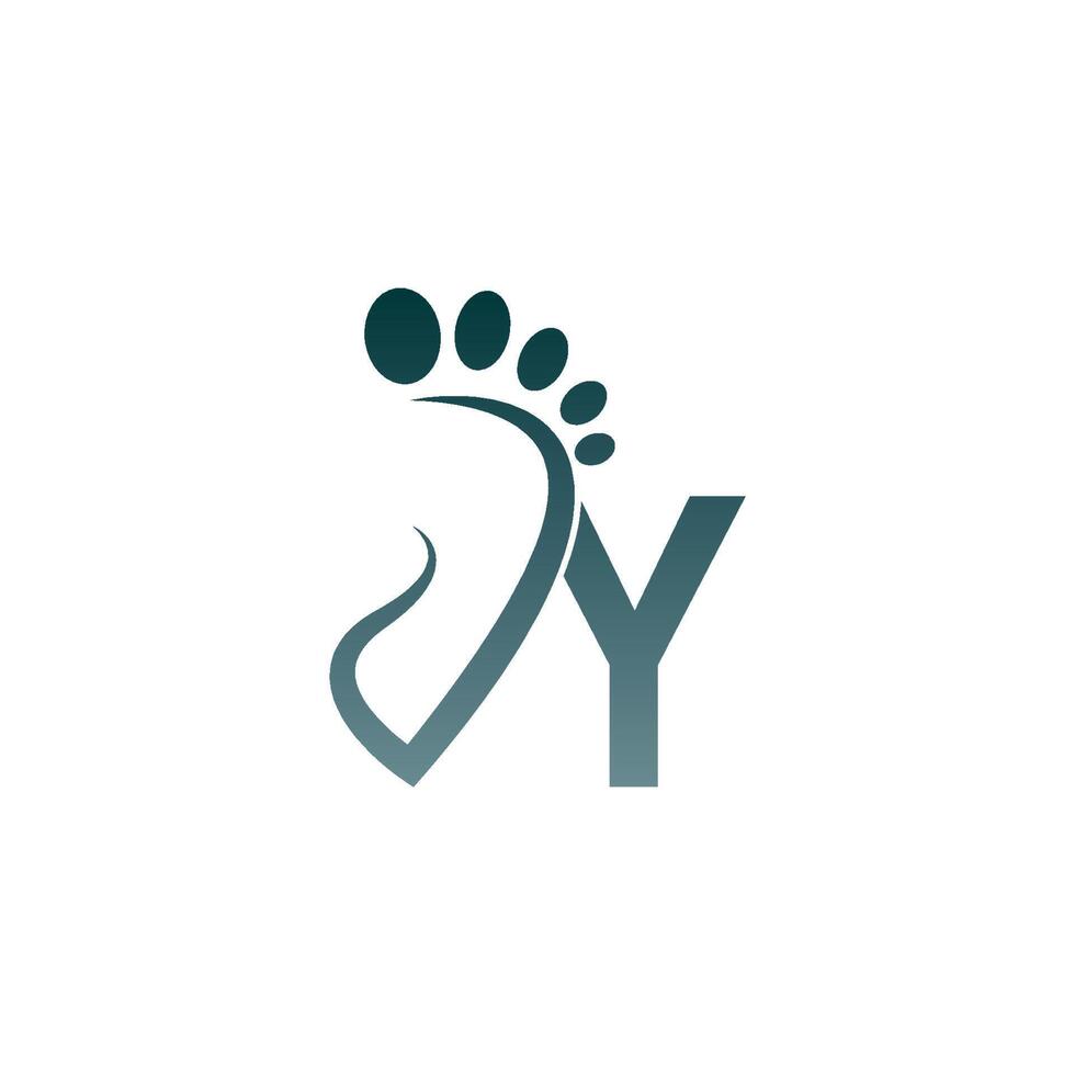 Letter Y icon logo combined with footprint icon design vector