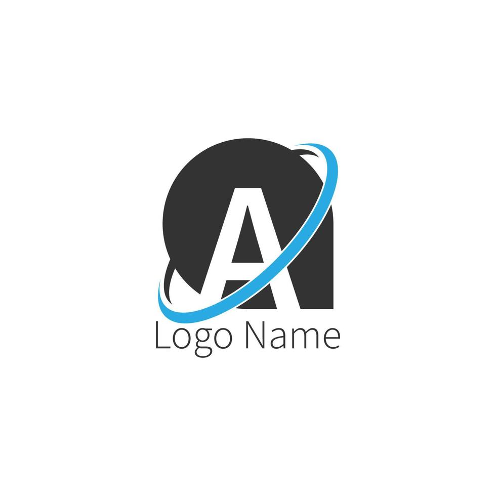 logotipo de icono de letra a círculo, concepto de círculo de icono de letra de diseño vector