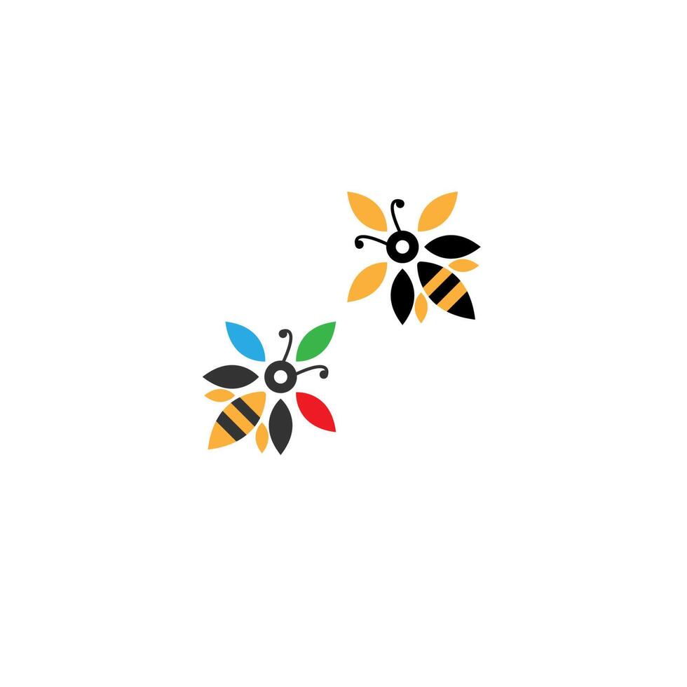Bee logo icon creative design vector