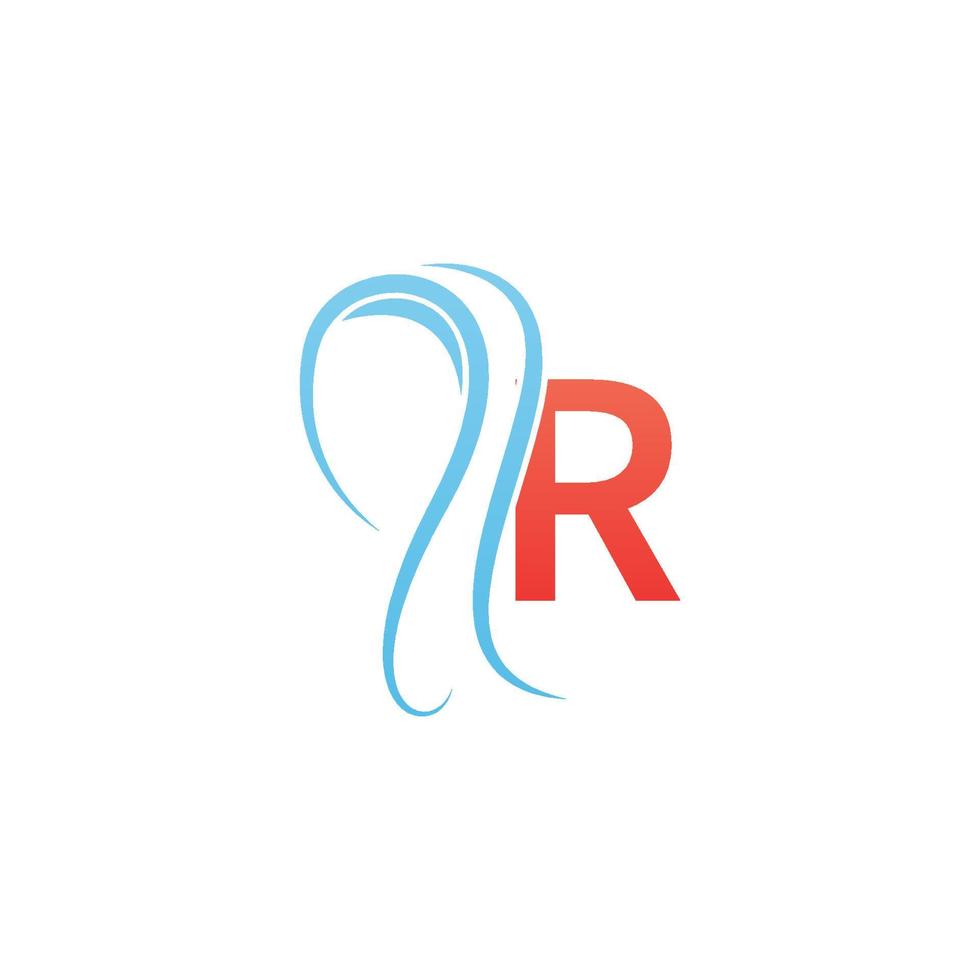logotipo de icono de letra r combinado con diseño de icono de hijab vector
