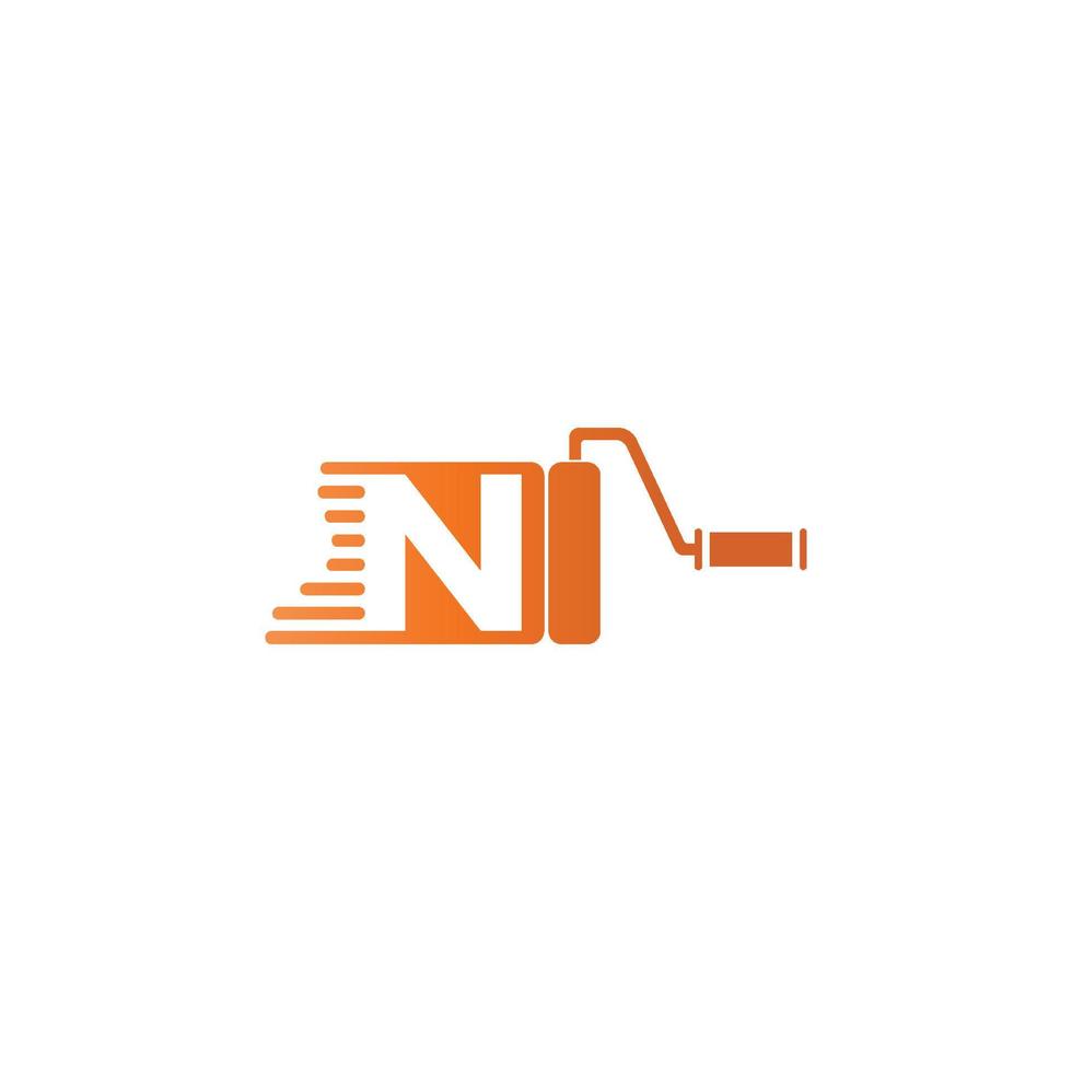 Paint logo letter  N design vector