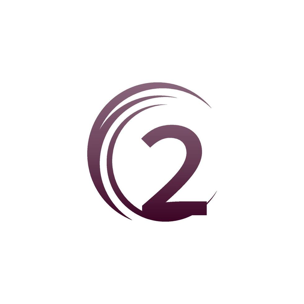 Wave circle number 2 logo icon design 7053140 Vector Art at Vecteezy