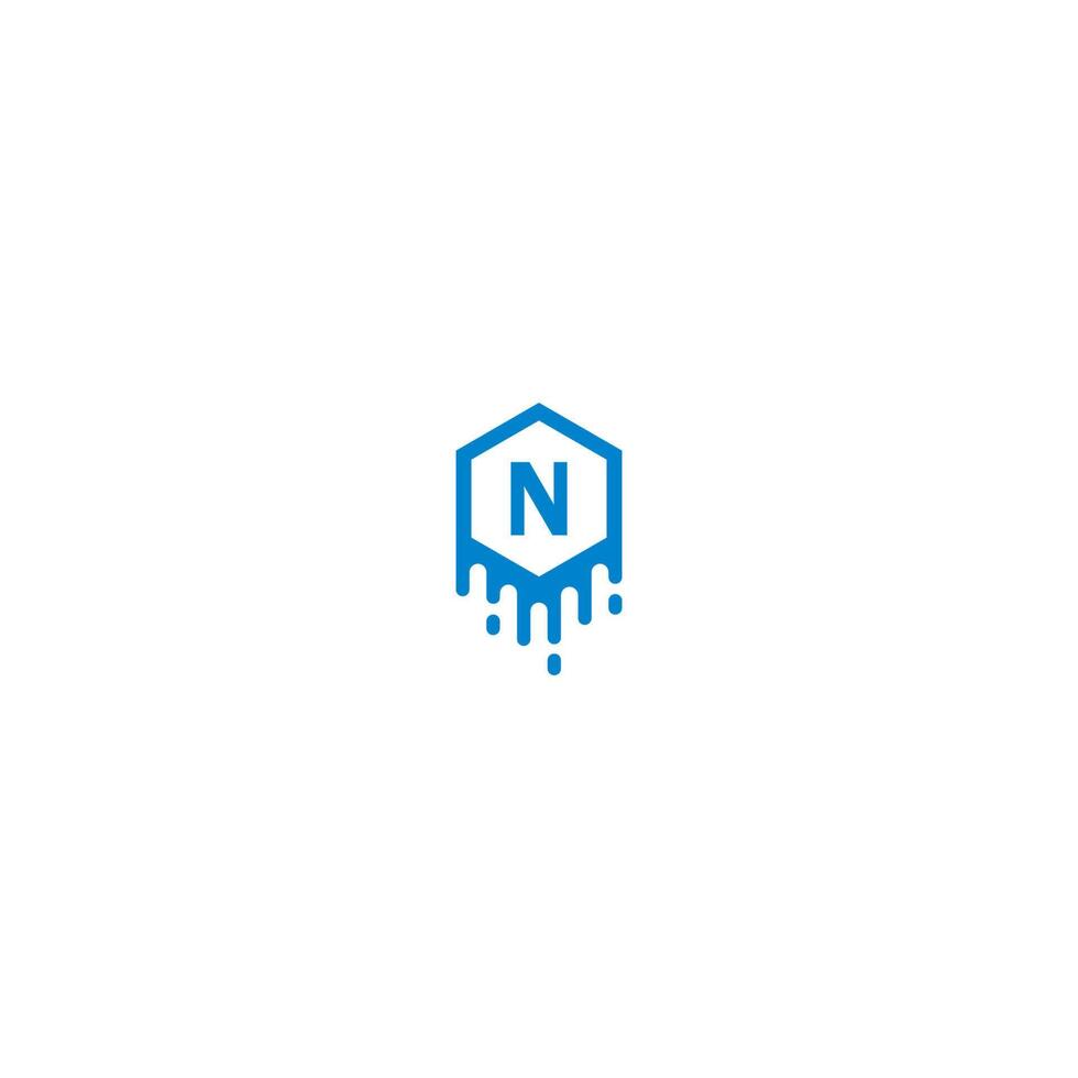 Letter N  logotype in blue color design concept vector