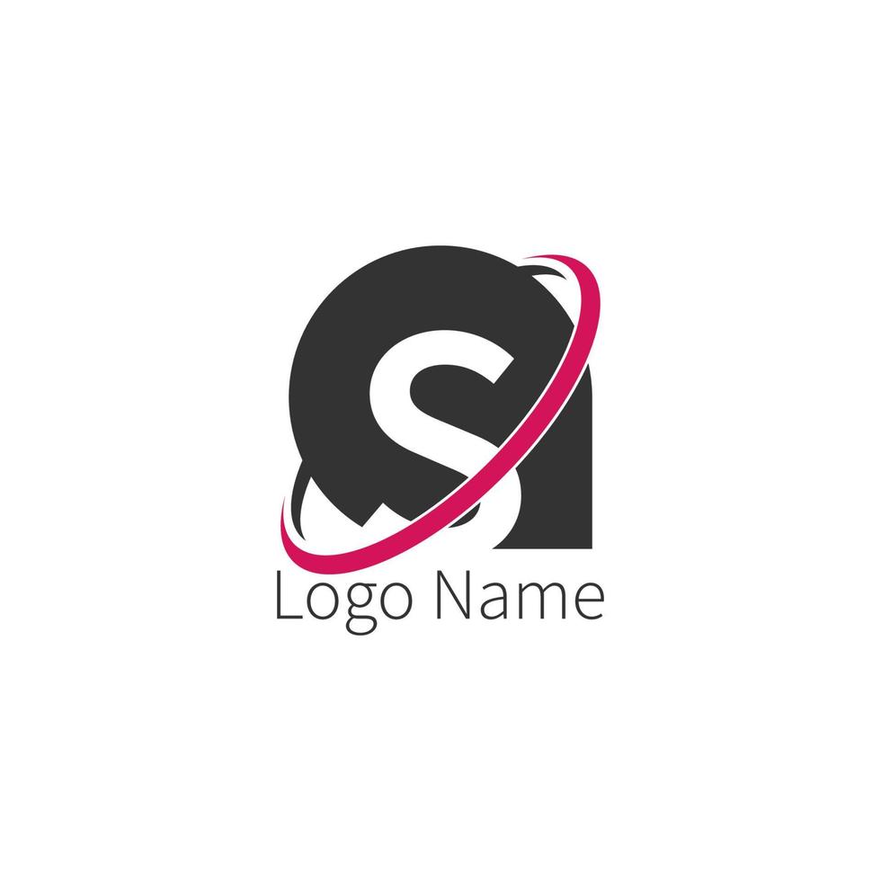 logotipo de icono de círculo de letra s, concepto de círculo de icono de letra de diseño vector