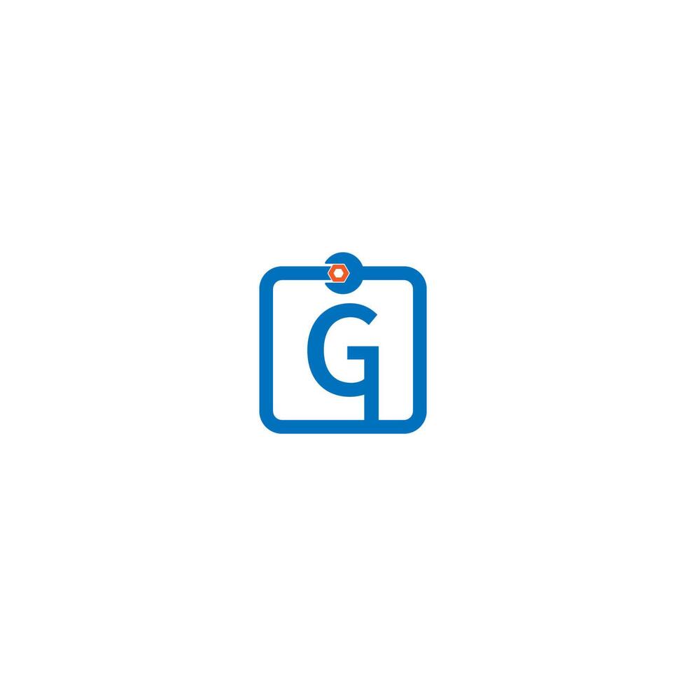 Letter G  logo icon forming a wrench and bolt design vector