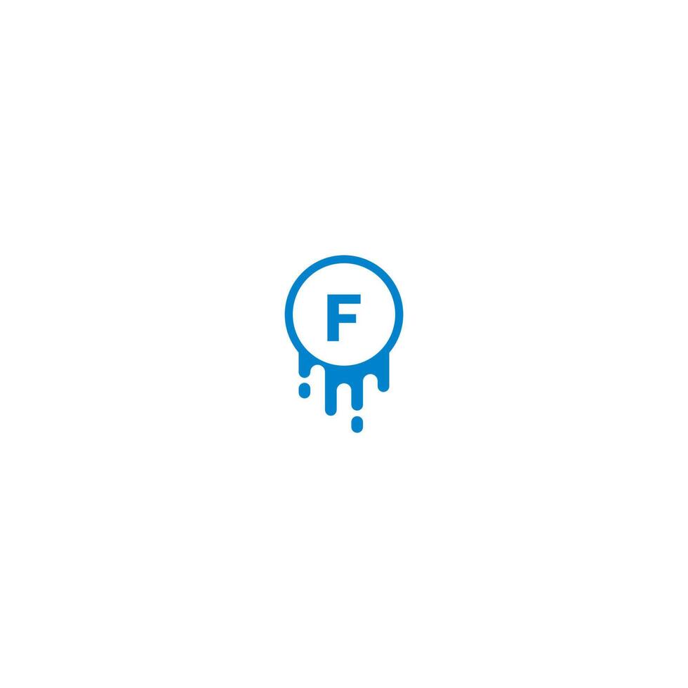 Letter F  logotype in blue color design concept vector