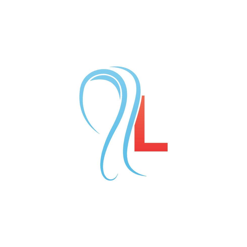 Letter L icon logo combined with hijab icon design vector