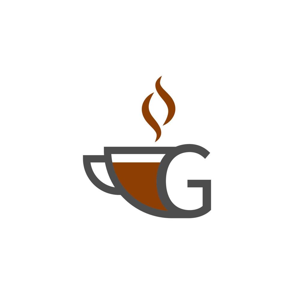 concepto de logotipo de letra g de diseño de icono de taza de café vector