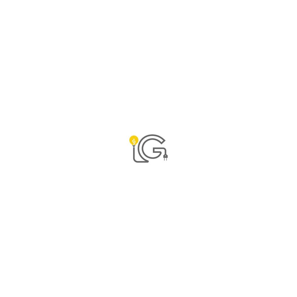 letra g y lámpara, logotipo de bulbo vector