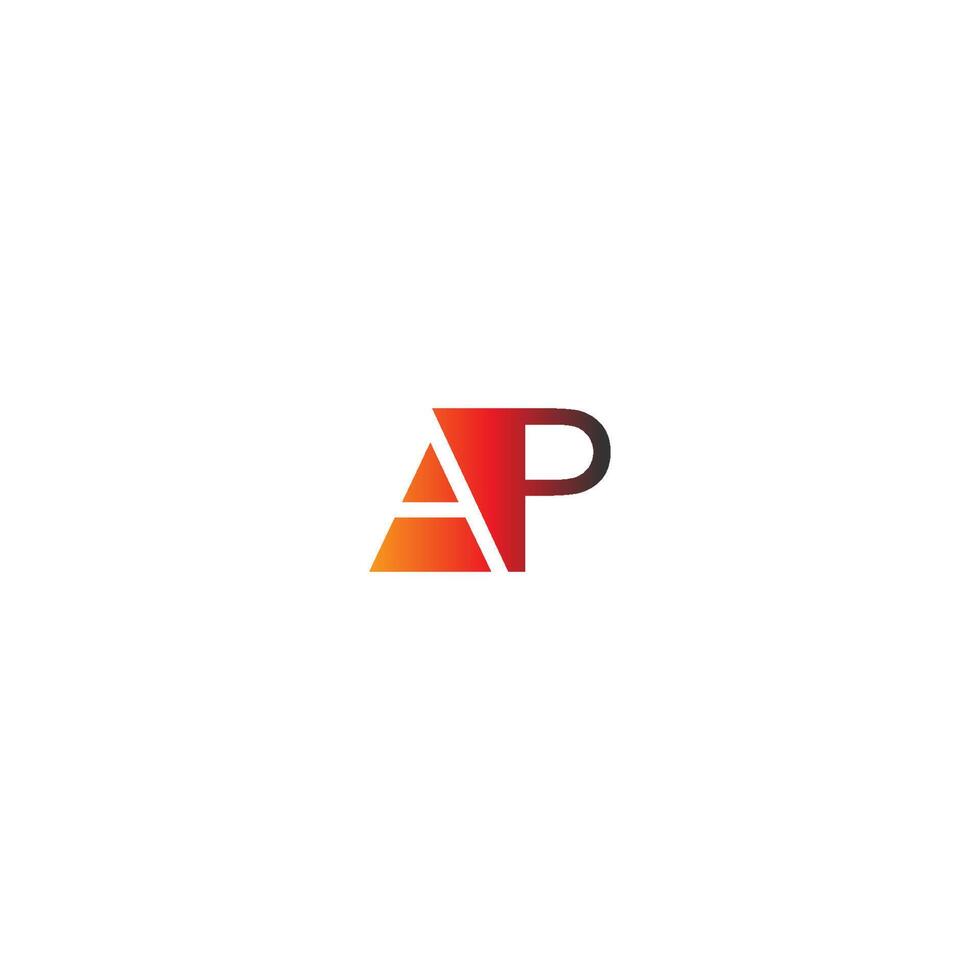 combinación de logotipo de letra ap vector