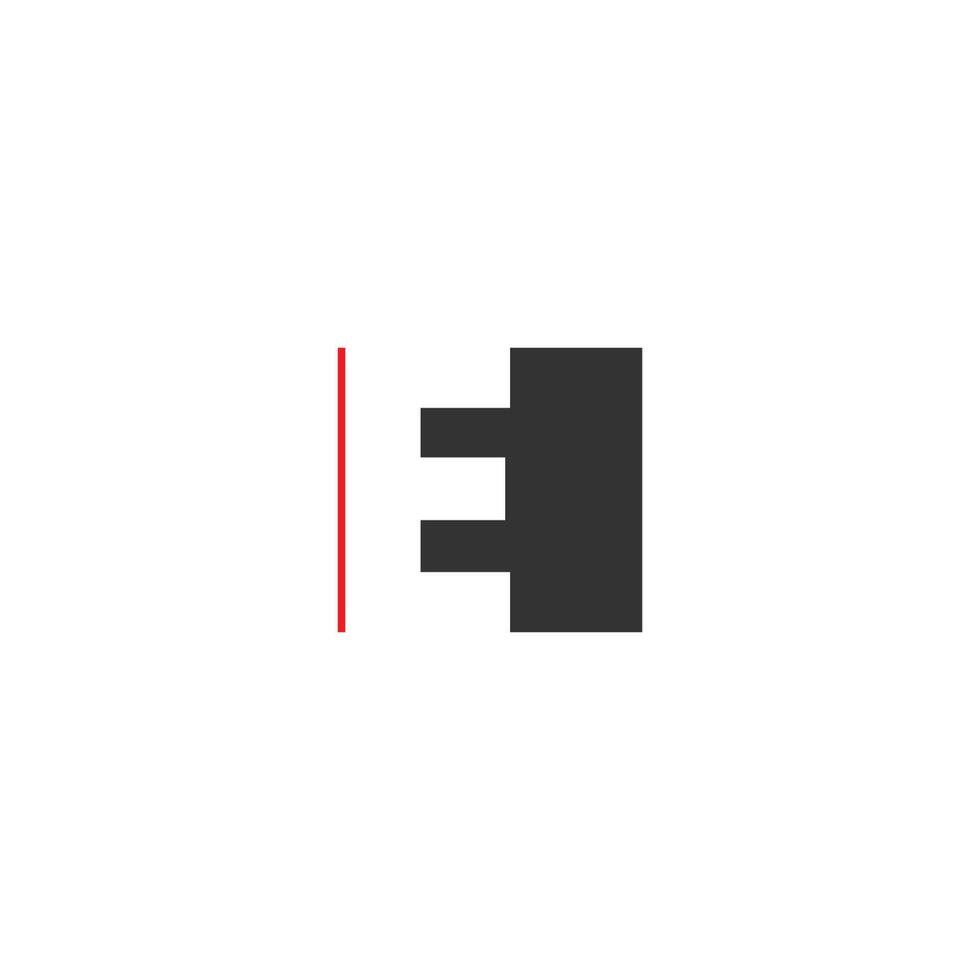 Letter E on square design vector