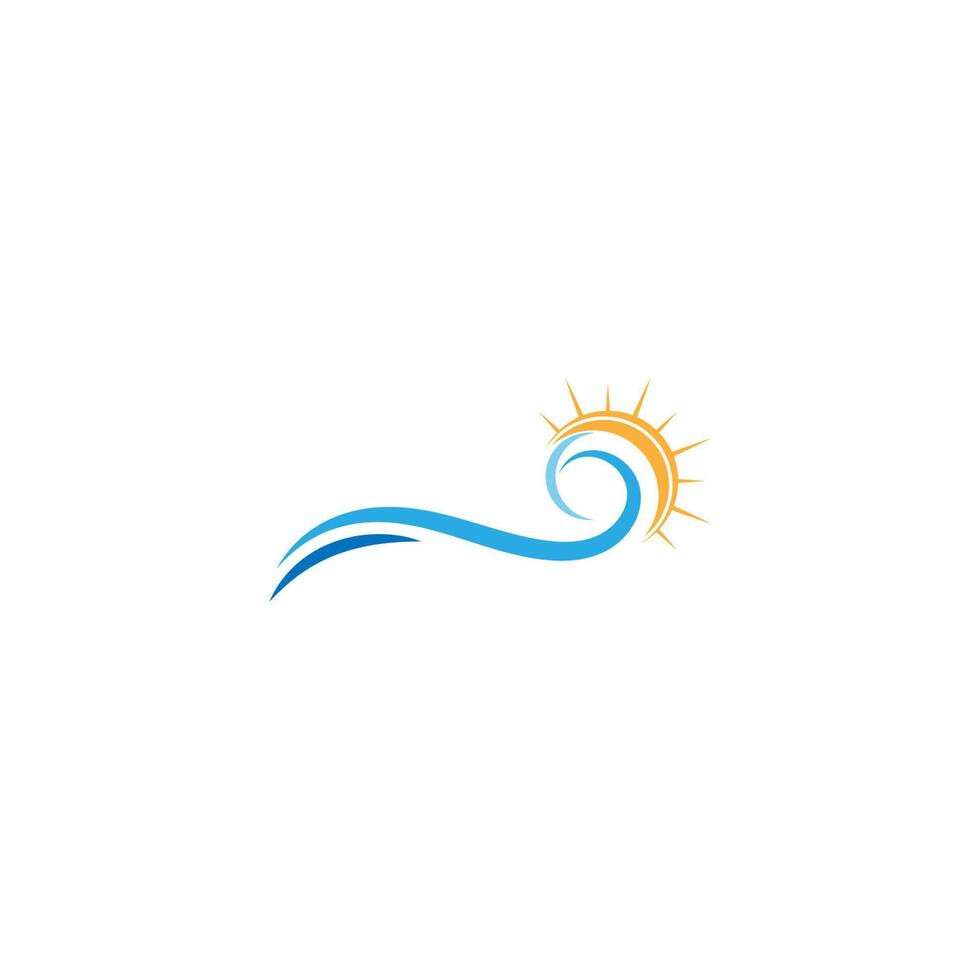 diseño de icono de logotipo de onda y sol vector