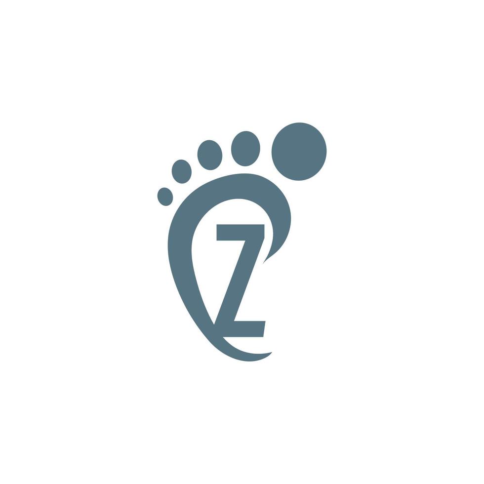 logotipo de icono de letra z combinado con diseño de icono de huella vector