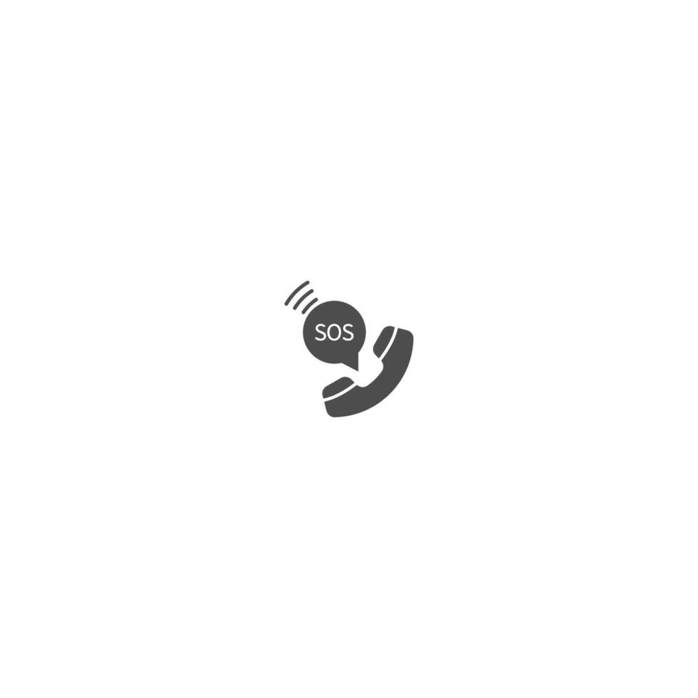 Phone call SOS icon logo vector