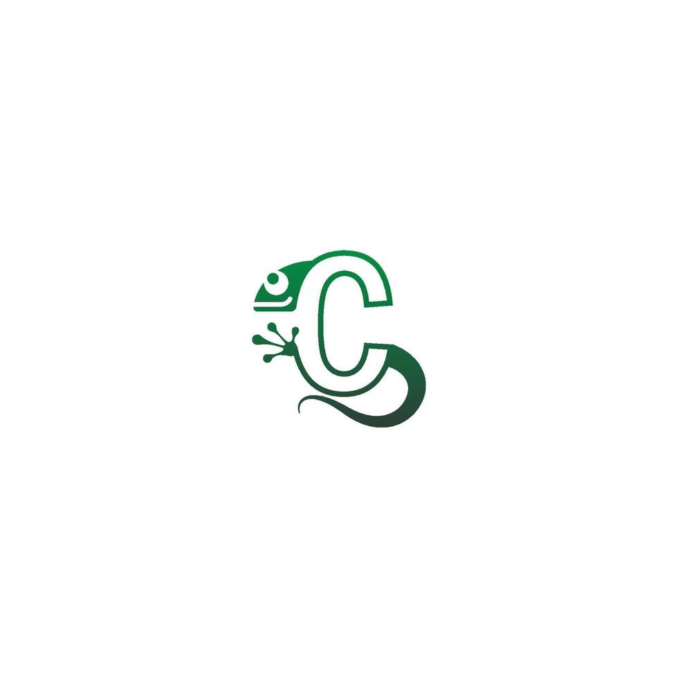 Chameleon font, letter logo icon design vector