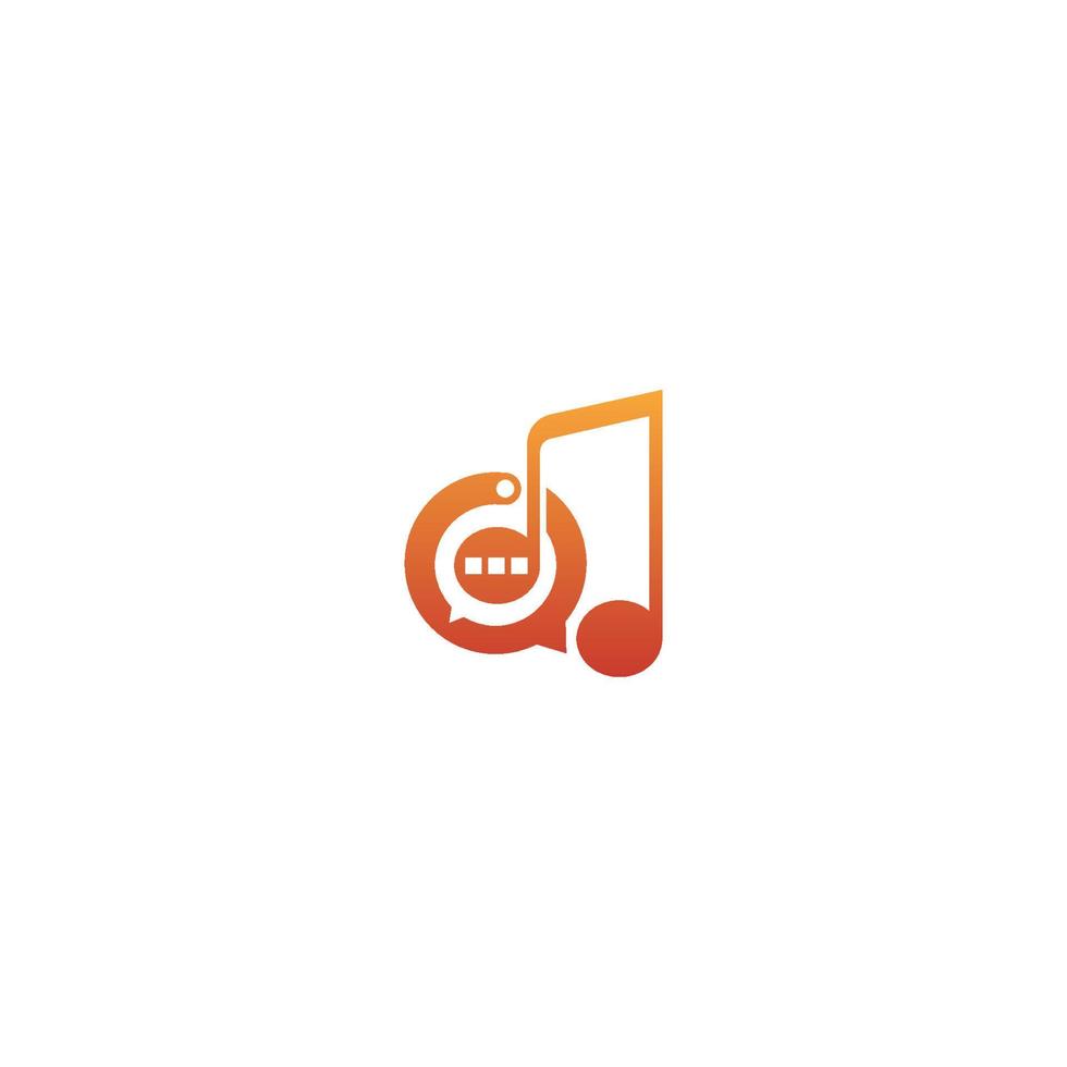 diseño de concepto de chat de burbuja de icono de tono y logotipo de nota musical vector