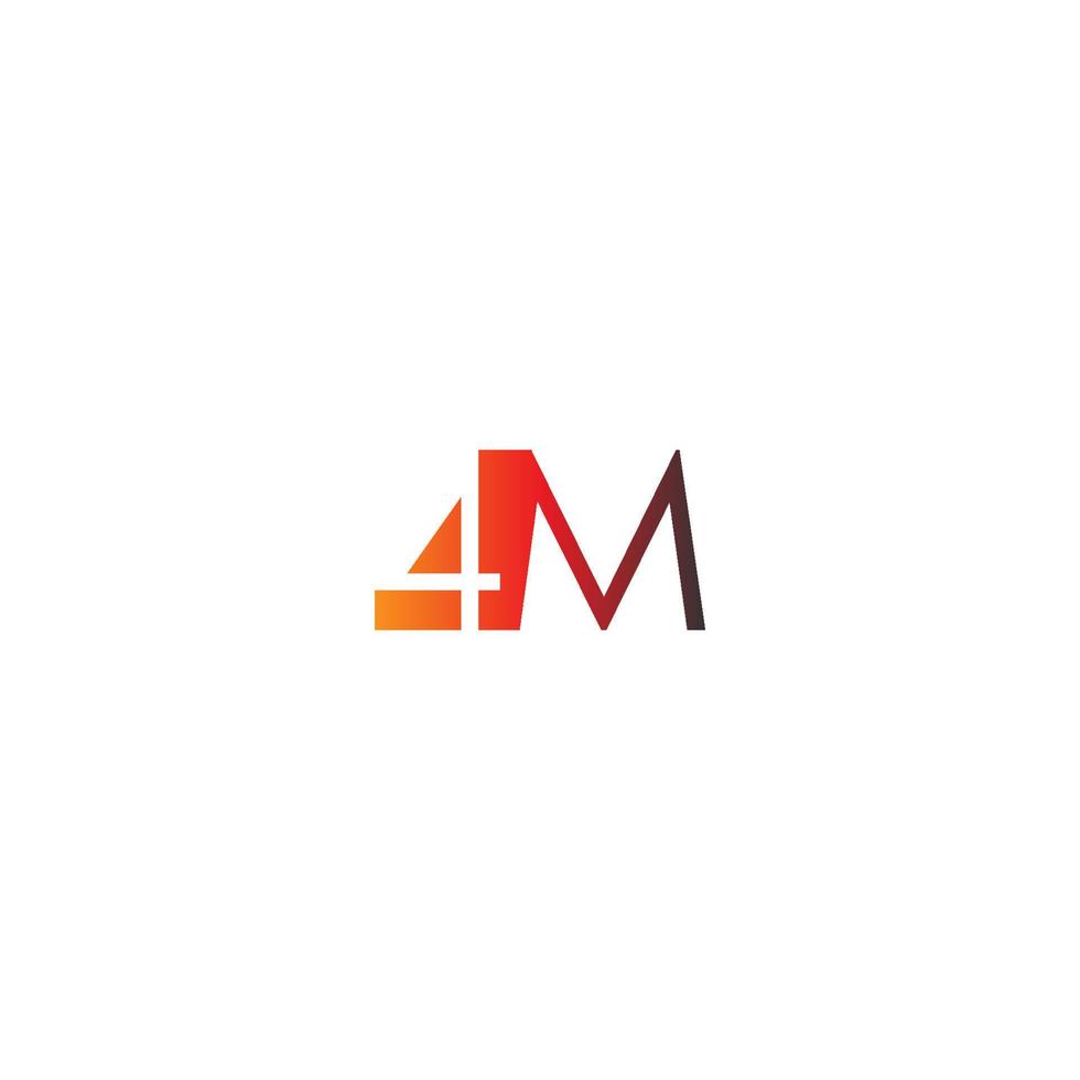 Letter 4M logo combination vector