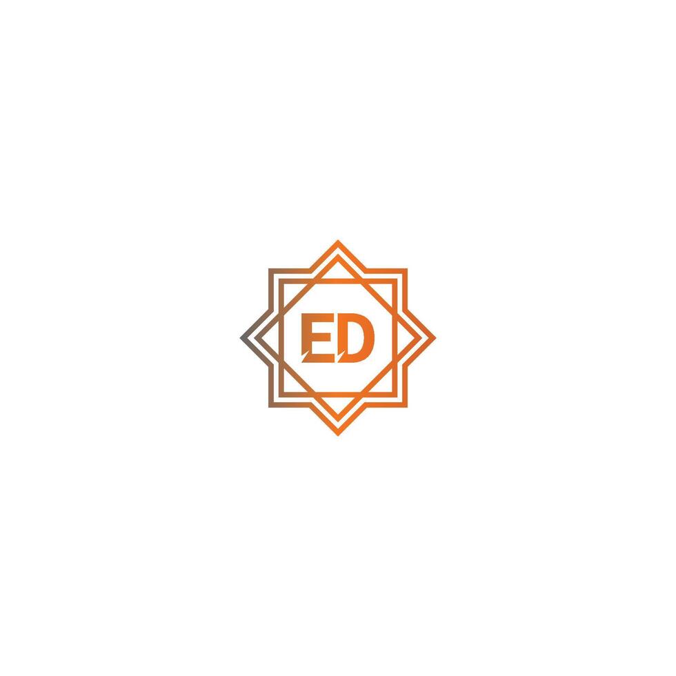 diseño de letras del logotipo de ed cuadrado vector