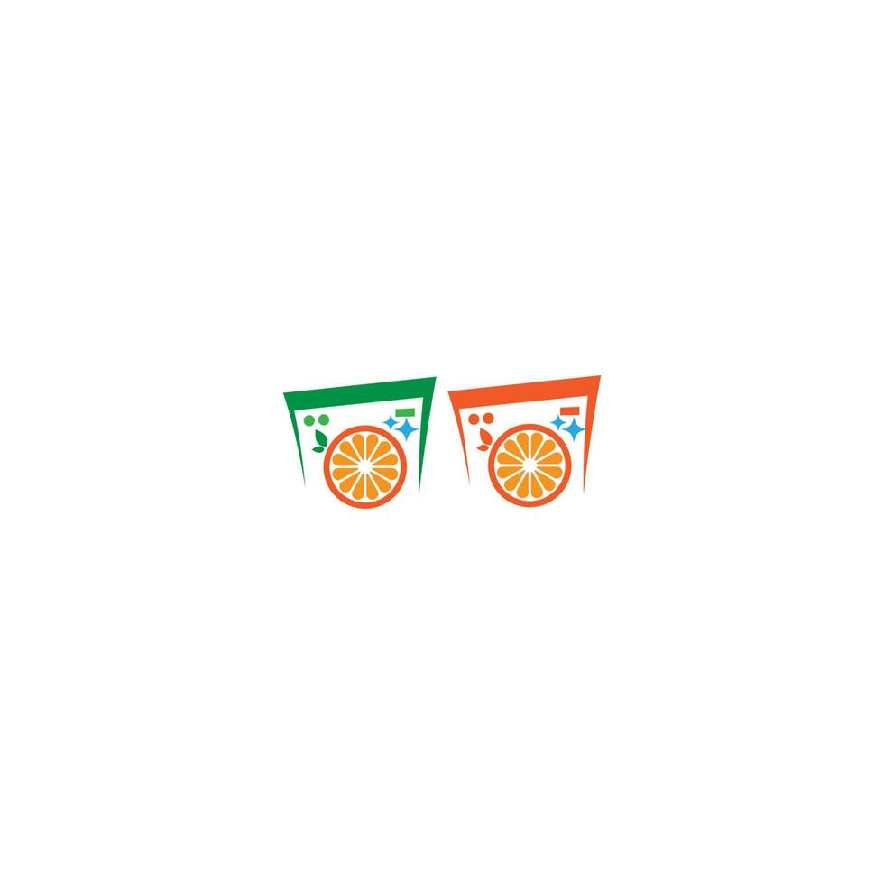 Washing logo Loundry with orange fruit vector