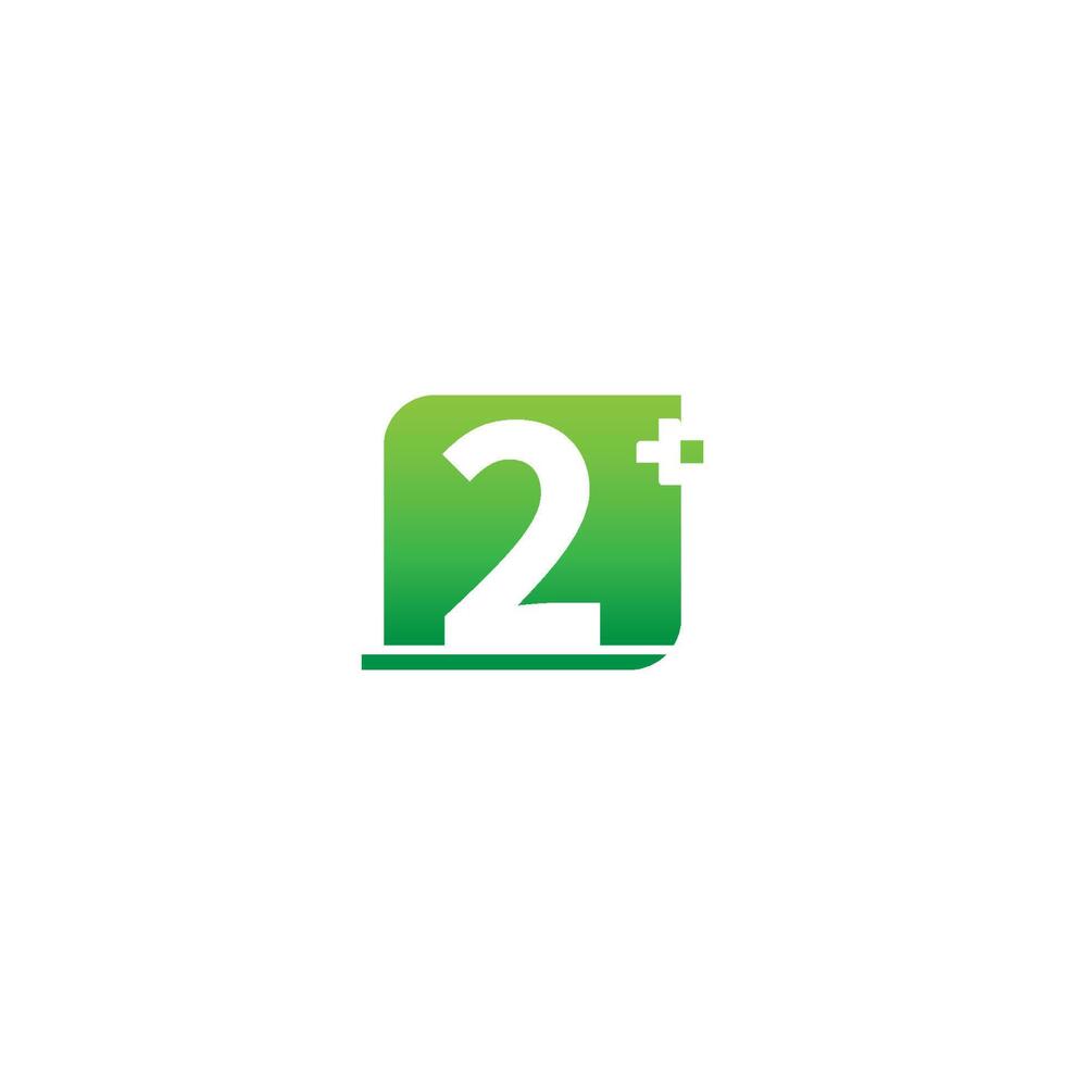 Number 2 logo icon with medical cross design vector
