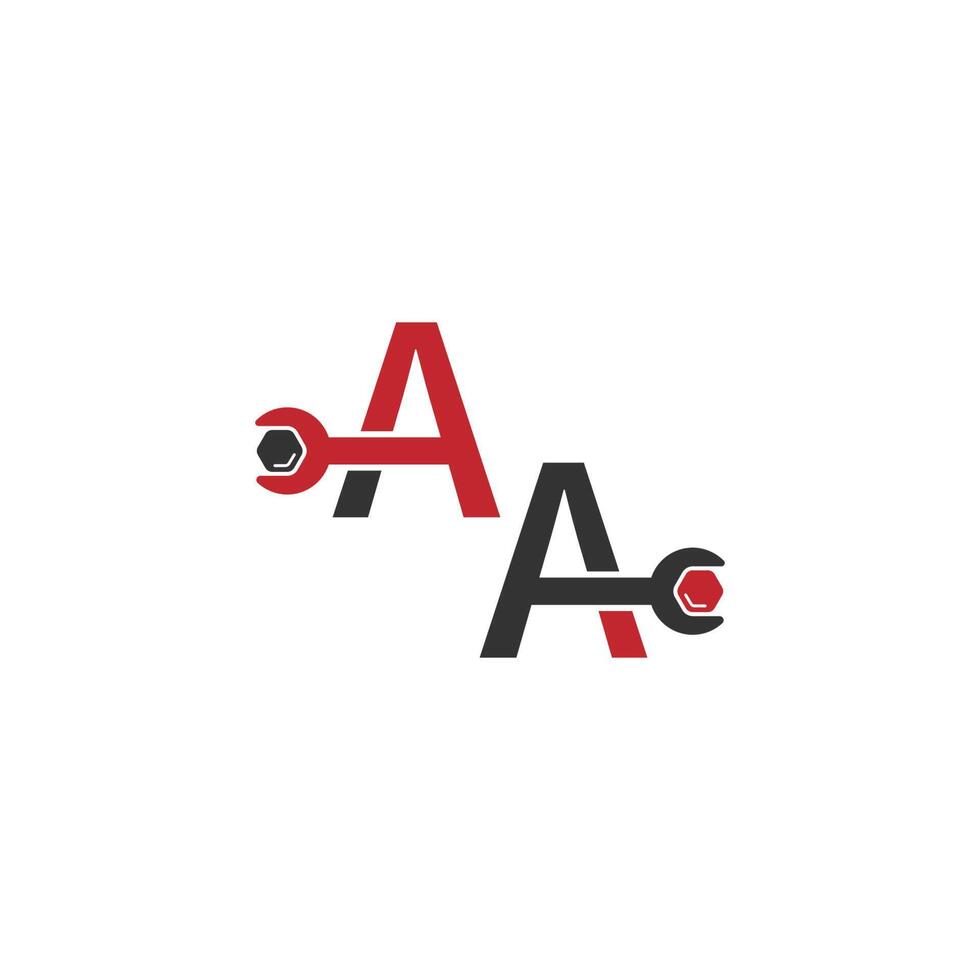 Letter A  logo icon forming a wrench and bolt design vector