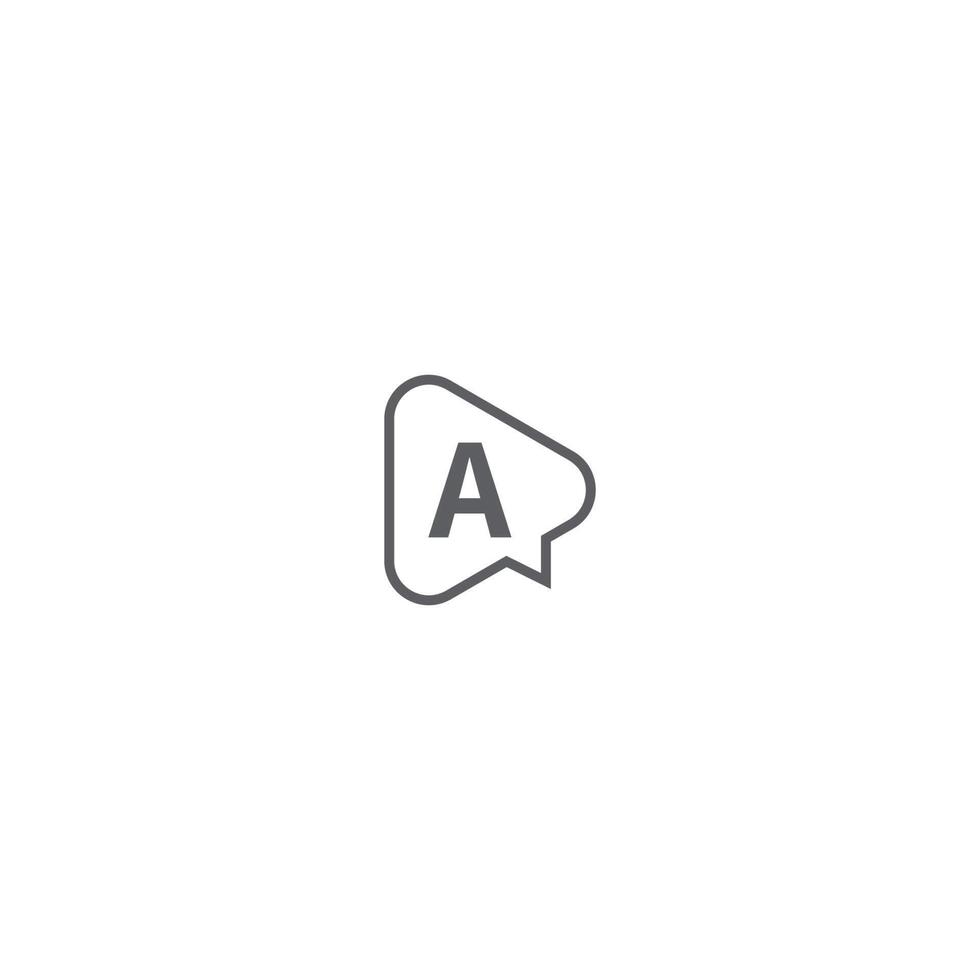 letra un concepto de diseño plano de icono de logotipo vector
