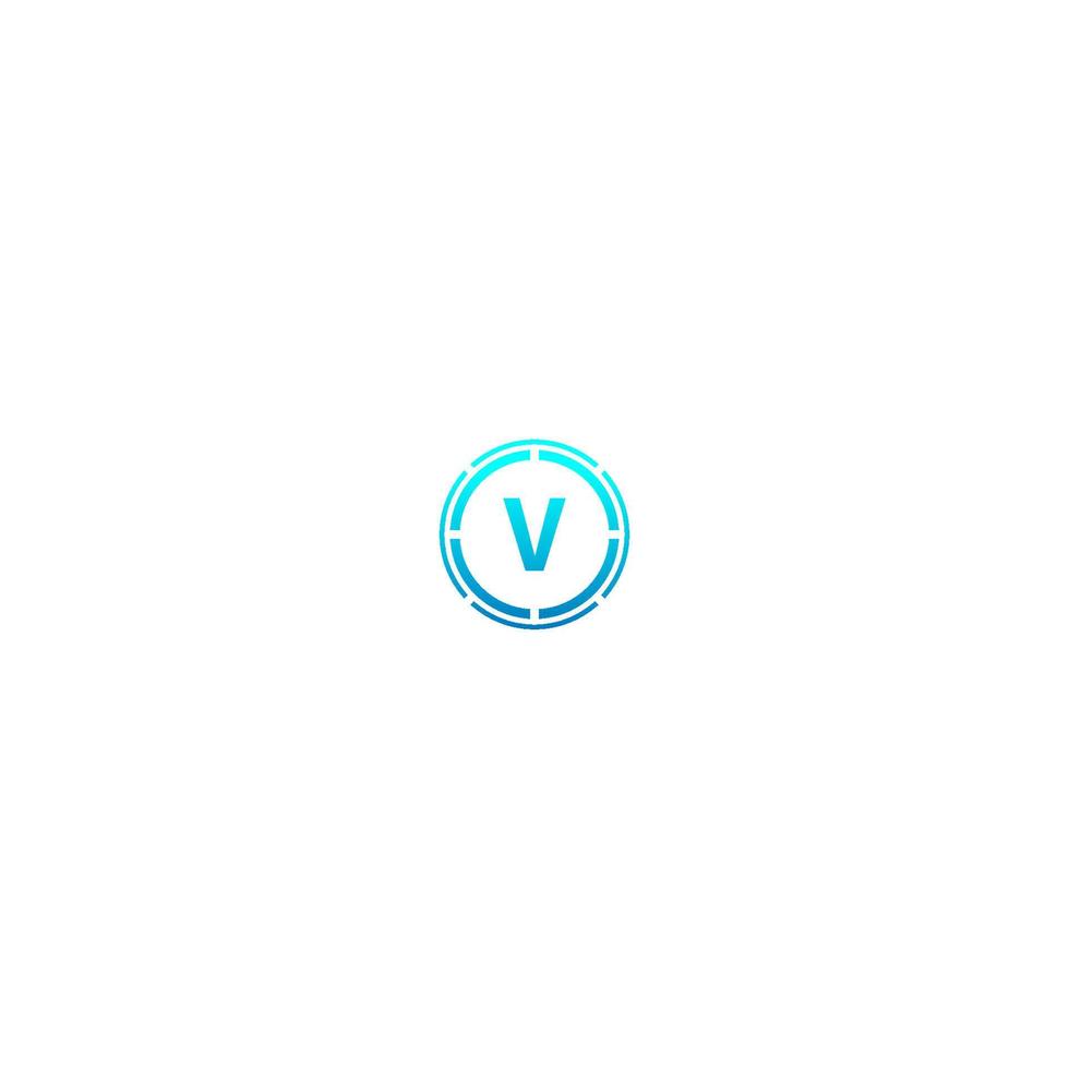 concepto de diseño de letra del logotipo de círculo v en colores degradados vector