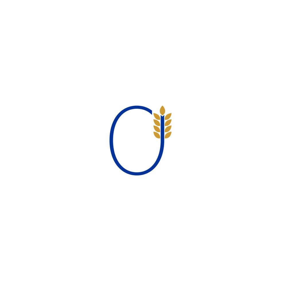 Letter O combined with wheat icon logo design vector
